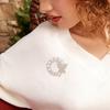 Stylish Pearl Bow Brooches for Women Unisex Rhinestone Round Pins Friend Event Party New Gifts Jewelry Decoration Accessories