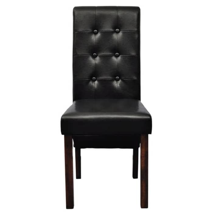 Chaise noire (lot de 2) en simili cuir 60623