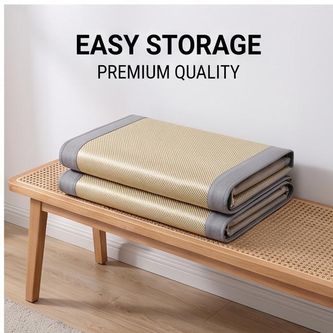 Cooling Ice Silk Mattress Cover Set with 2 Pillowcases, Breathable Summer Bed Sheet for Home Dorm, Soft Air-Conditioned Bed Mat