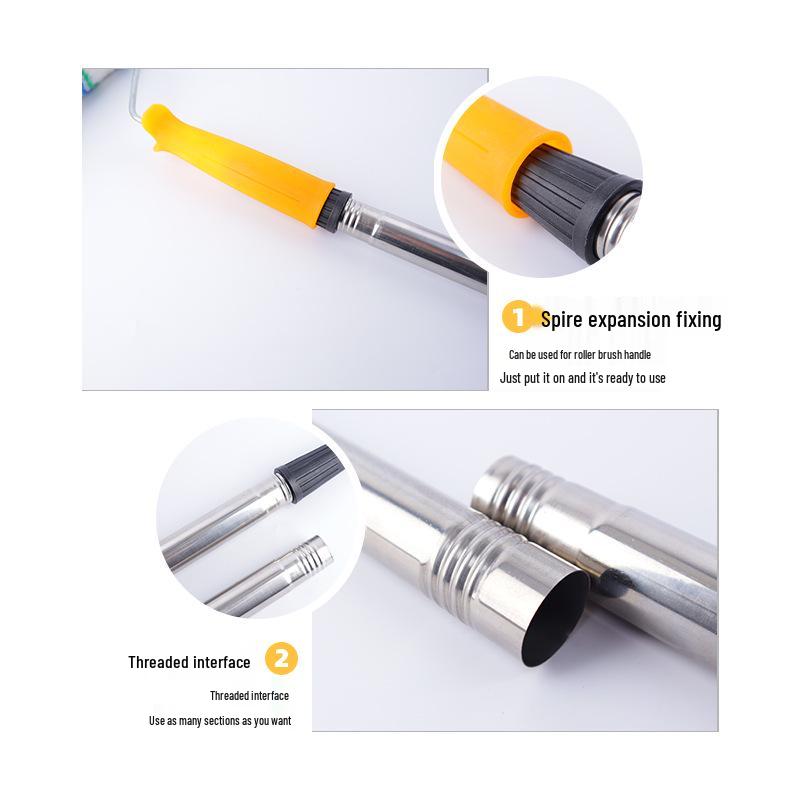Detachable 30cm Spiral Interface Floor Roller Extension Pole