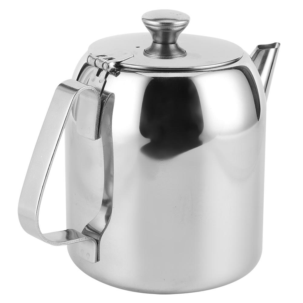Coffee Pot Teapot Stainless Steel Kettle Cold Water Jug Short Spout for Hotel Restaurant32oz(Approx. 850ml)