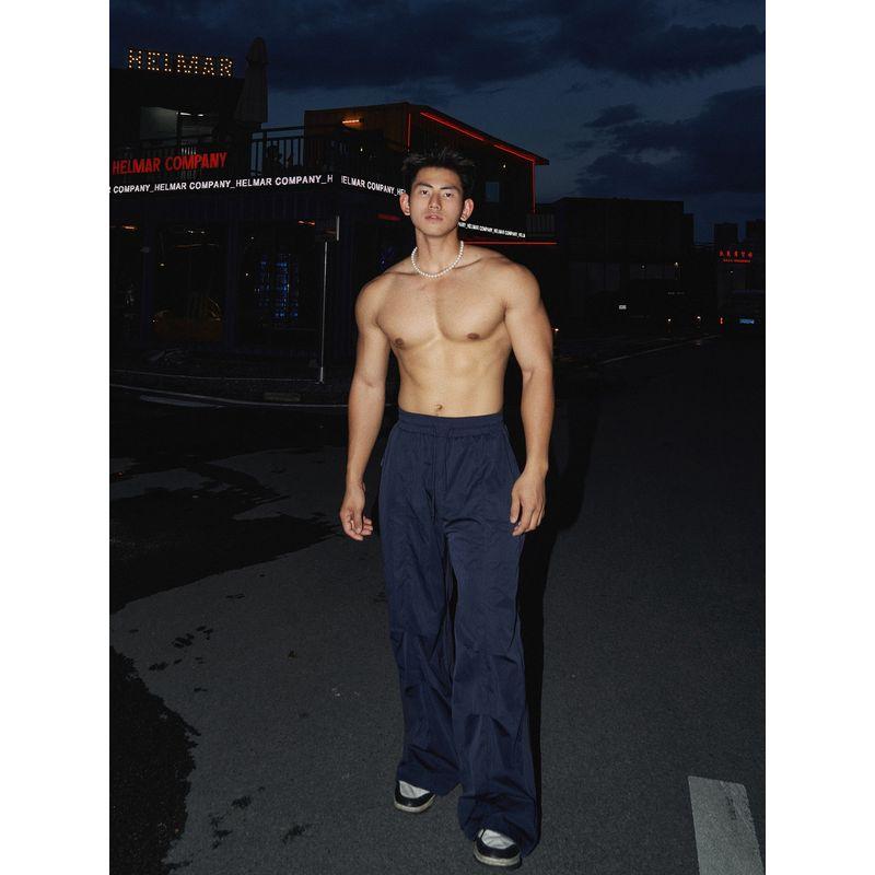 Original Retro Paratroopers Stitching Ruffle Loose Cargo Pants