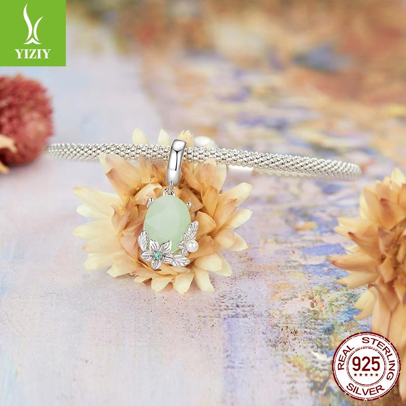 Monet Impression Pendant Wind Personality Diy Bracelet Beaded Accessories Flower Plant Animal Green Beads