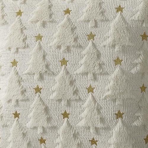 1 stk LOZUJOJU Fasjonabel og Moderne Juleputetrekk med Brodert Juletre Puteovertrekk til Sofa Stue Soverom Hjemmeinnredning