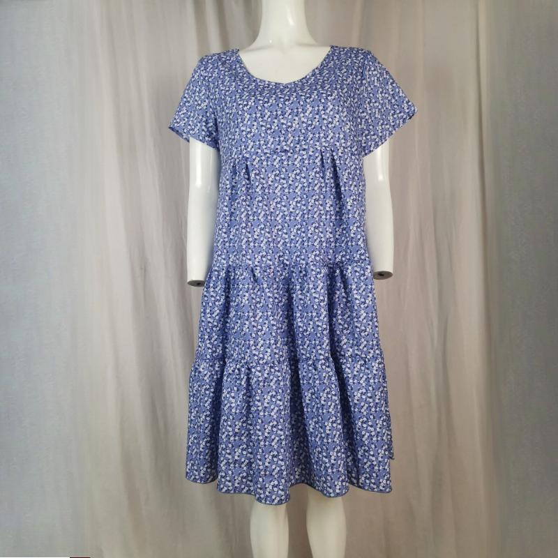 GMXIA Summer Plus Size Women's O-Neck Slim Short Sleeve Dresses