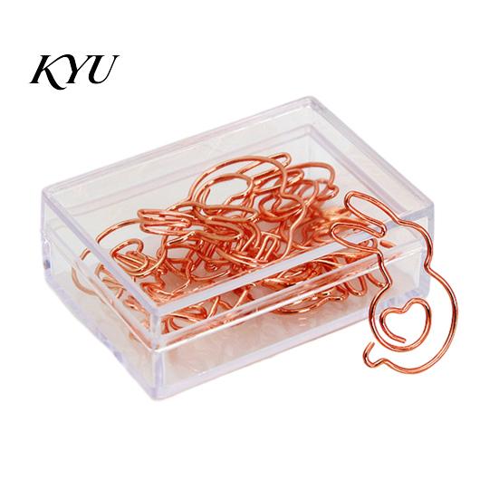 Decorative Page Markers 10PCS Rose Gold Metal Paper Clips, Cartoon Shape Clips Bookmarks, Creative Documents Organizers for Office And School