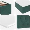 Storage Bed with Mattress Dark Green 100 X 200 Cm Velvet