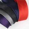 Tie Men'S Zipper Lazy Polyester Silk Jacquard Dress Day Solid Color 5Cm Narrow Edition