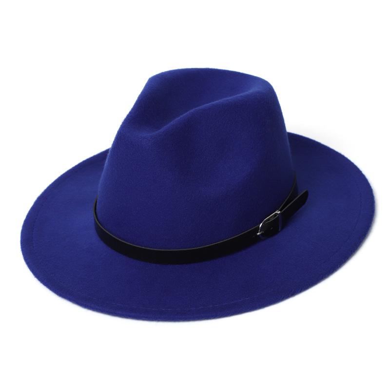 European Retro British-Style Jazz Top Hat with Buckle - Unisex Flat Top for Gentlemen and Ladies