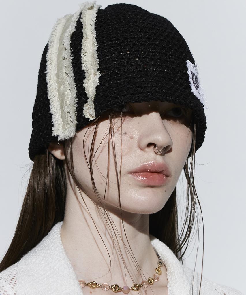 Aleseueseussi Denim Patched Beanie - Bk