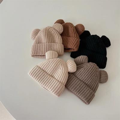 1 Stuk Warme Newborn Baby Muts voor Jongen Meisje Lief Schattig Cartoon Beer Peuter Gehaakte Muts Herfst Winter Warme Gebreide Muts