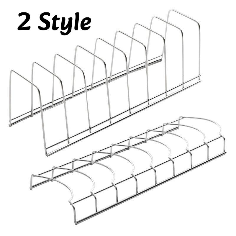 1/2PC Kitchen Bowl Dish Organizer Stainless Steel Dish Draining Rack Multipurpose Home Cutlery Dishes Pot Lid Rack Rag Holder