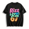 Rizz Level 67 Waffle Drip Print Trendy Casual Top Pure Cotton T-shirt