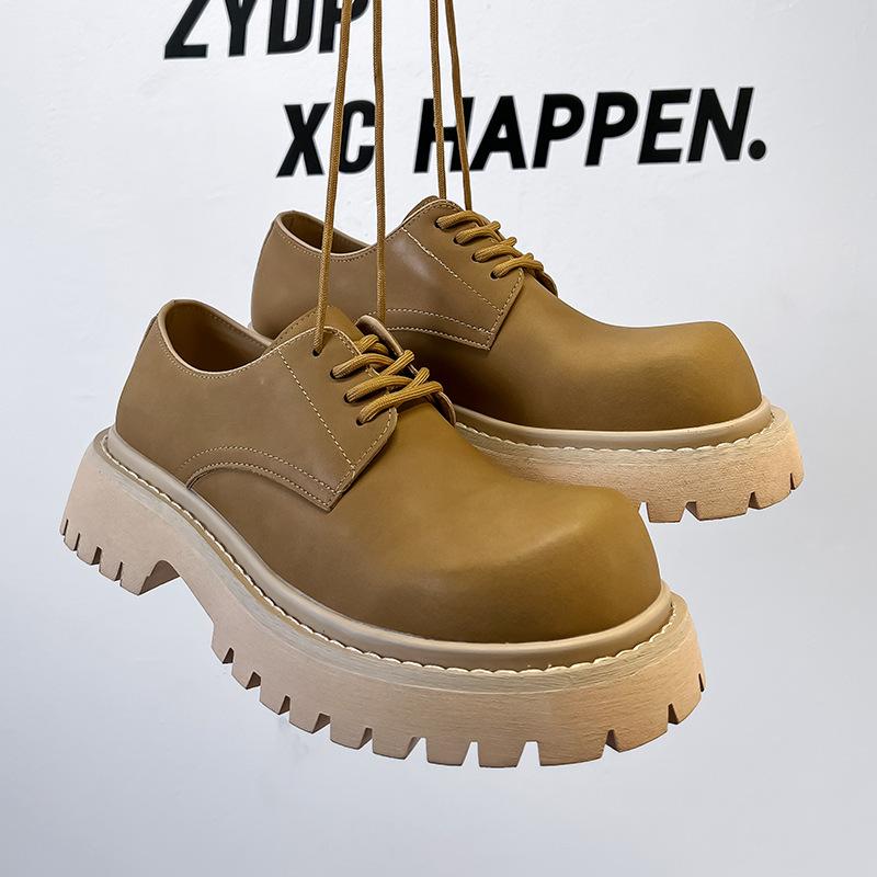 Low-top tooling leather shoes men's spring platform British trend versatile high-end Derby shoes men's 1526-A