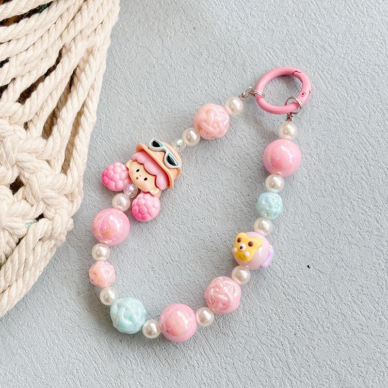 Molinta Beads Mobile Phone Chain Charm Keychain Girl Woman Cell Phone Case  Pendant Key Strap Rope