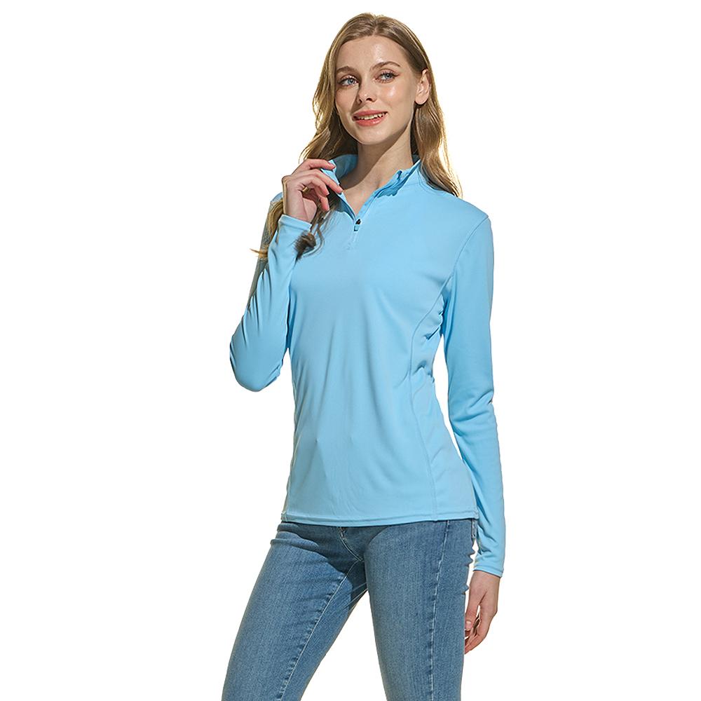 Teseulla Women'S Uv Protection Training Quarter Zip Cooling T-Shirt