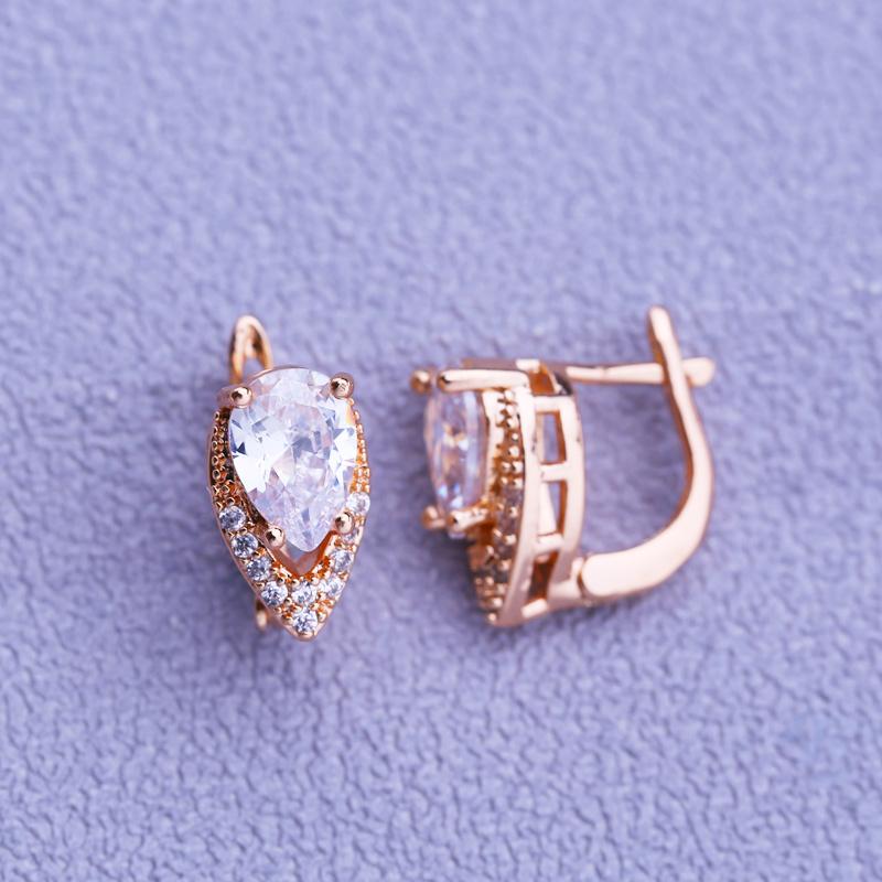 MINTHA Clip Earrings Trendy Fashion Jewelry Cubic Zirconia Stud Earrings For Women Rose Gold Color Earrings