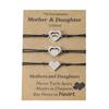 3x Pinky Promise Heart Bracelets for Couple Women Girls Teens with for Wish Card Adjustable Matching Friendship Bracelet