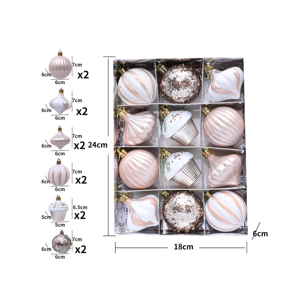 12 Pcs 2.4 Inch Christmas Ball Ornaments for Tree,Red and Green Glittering Hanging Bulbs Pendants for Christmas Tree Decorations