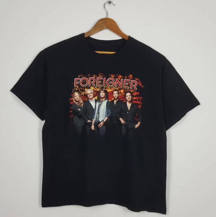 Vtg Foreigner Band In Concert Cotton Black S-5XL Unisex Shirt TR612 XL