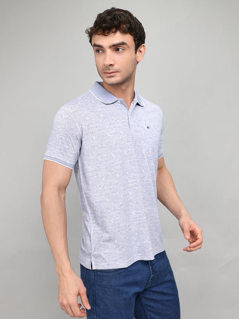 Monte Carlo Men Regular Fit Sky Tshirt