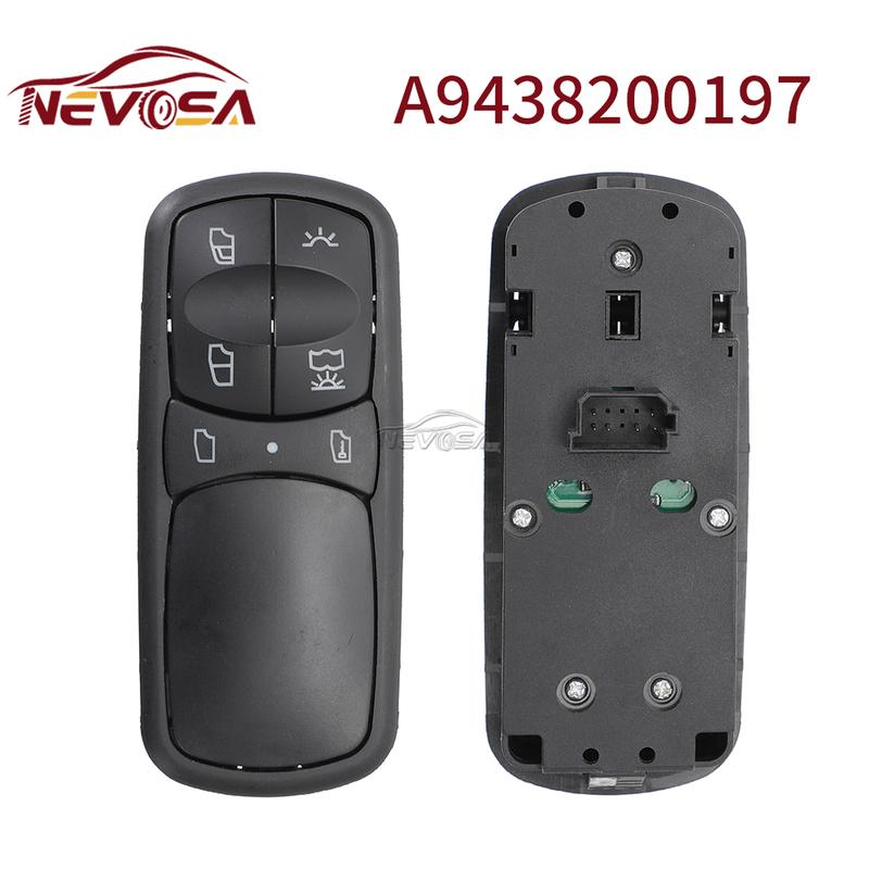 NEVOSA For Mercedes Benz Actros MP1 MP2 Truck Power Window Switch A9438200197 A9438200097 Control Glass Lifter Button