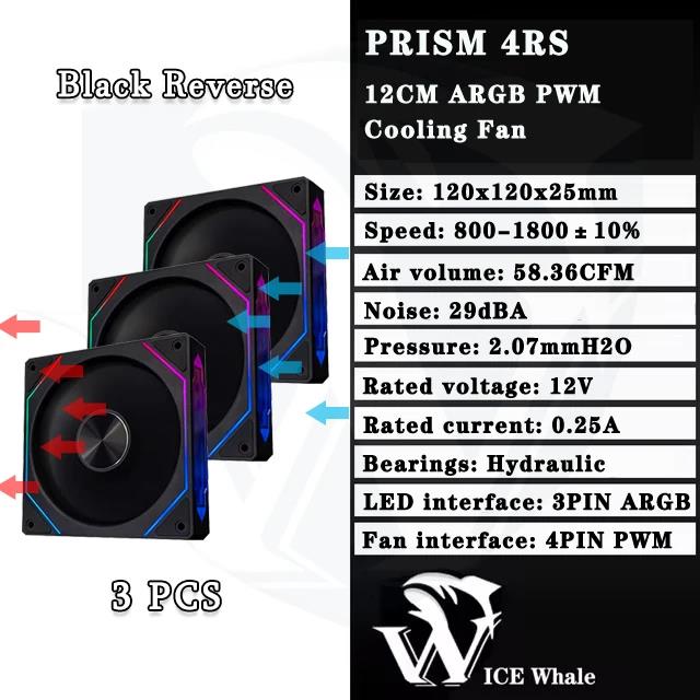 LDPCSJ Prism 4RS 120mm ARGB PC Case Fan with Infinity Mirror Design Motherboard Sync 4PIN PWM CPU Cooler Ventilador Fuel Injectors 6