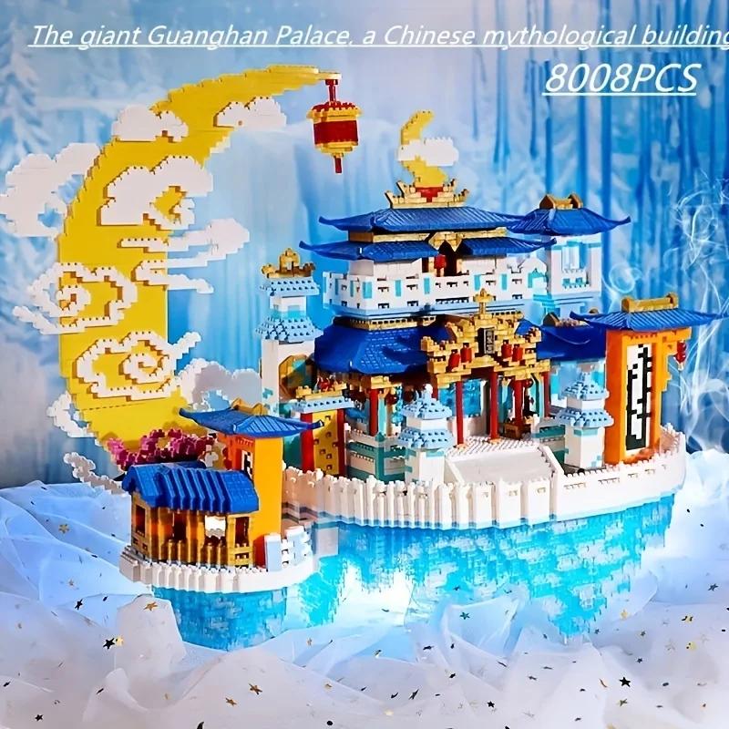 8008PCS Guanghan Palace Ancient Chinese Building Blocks Classical Moon Palace Model Bricks Diy Toys For Kid Holiday Gifts