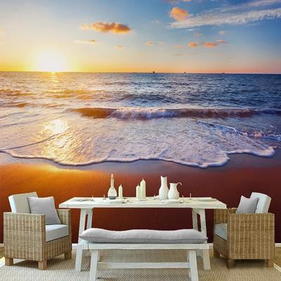 Apus de soare Marea Plajă Peisaj Tapet 3d Stereo Fototapet Sufragerie Dormitor Decor Home Fototapet Fundal