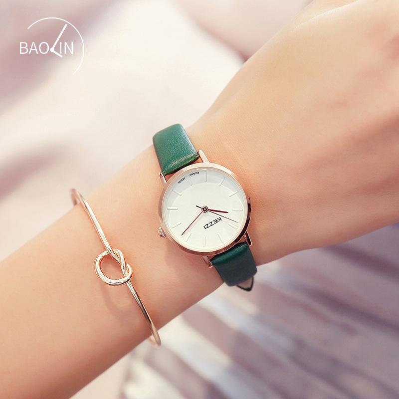 

Студенческий стиль, простые часы, модные и универсальные женские часы с маленьким циферблатом, кварцевые часы, водонепроницаемые