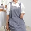 Japanese & Korean Retro Cotton Linen Apron with Logo, Tie-Free Design for Home, Flower Shop, or Painting Use