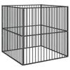 VidaXL Parc pour Chien 4 Panneaux, Cage pour Chien avec Porte, Enclos pour Chiens, Maison pour Animaux de Compagnie, Noir 172209