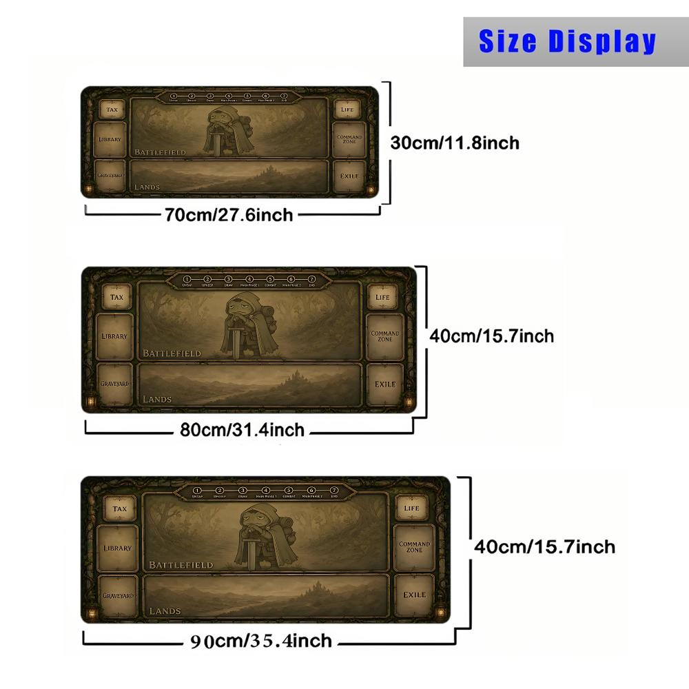 Vintage Frog Adventurer Design Mouse Pad Playmat 24"X14" MTG TCG Office Desk Mat for Work Game PC Laptop Rug Carpet MousePad
