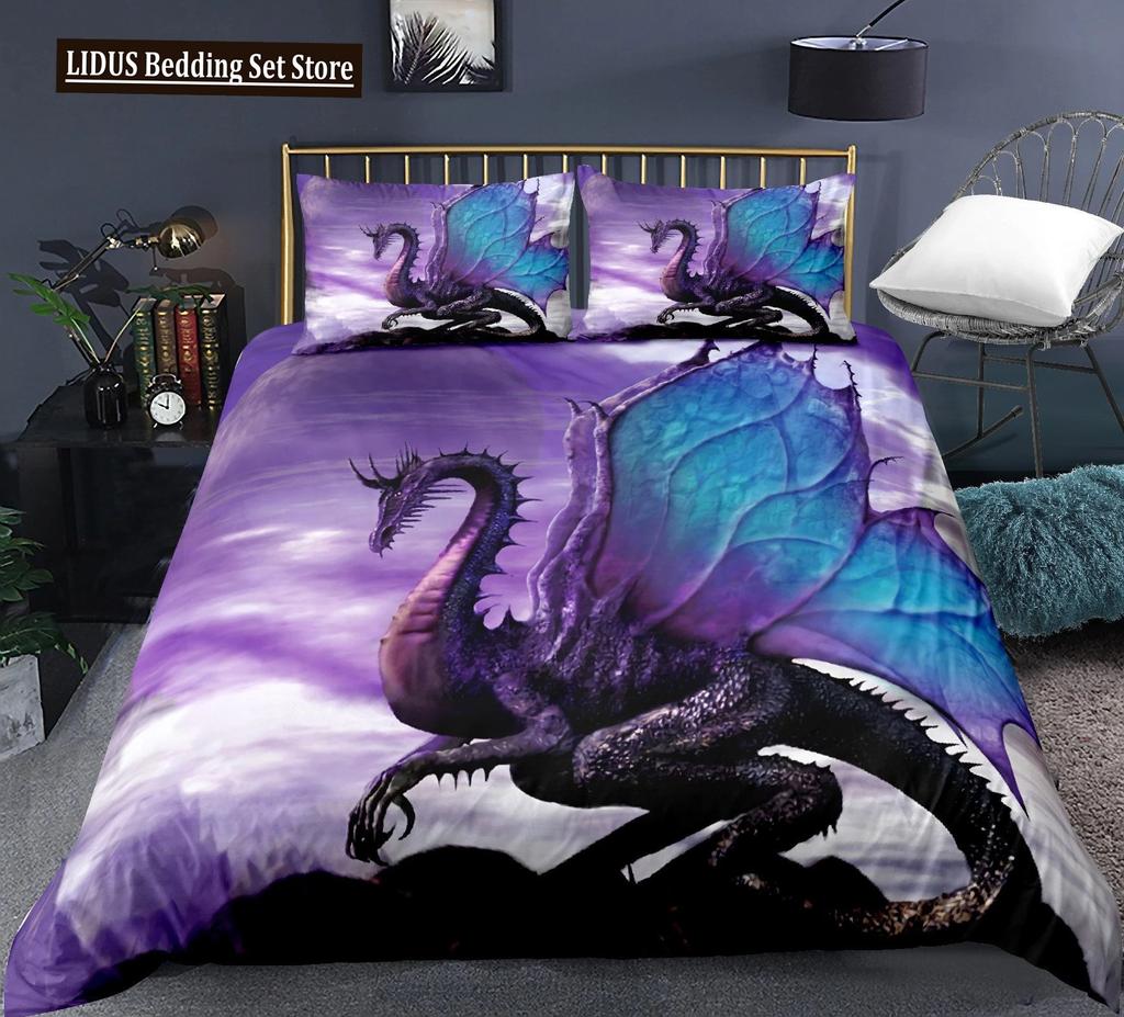 Comforter Dragon And Phoenix Full Queen Size Fantasy World Monster Gothic Bedding Sets Bohemian Mandala Comforter
