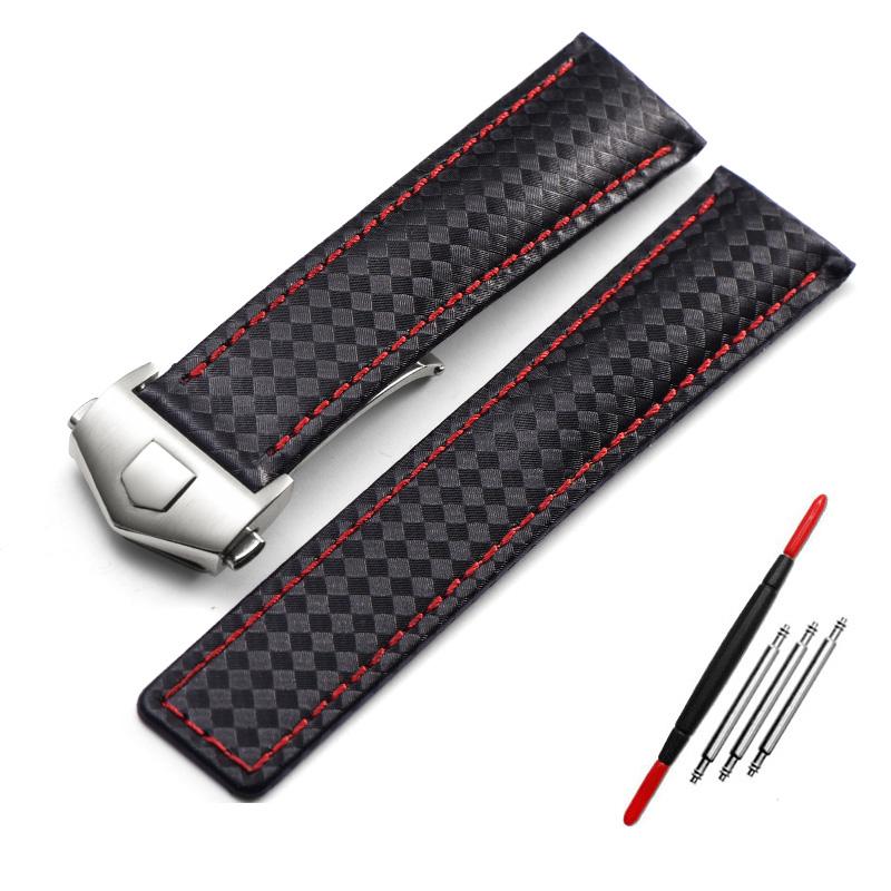 

Ремешок из натуральной кожи с узором из углеродного волокна 20 мм 22 м для tag he-uer F1, ремешок для часов, наручные часы, кожаный браслет для часов 20mm