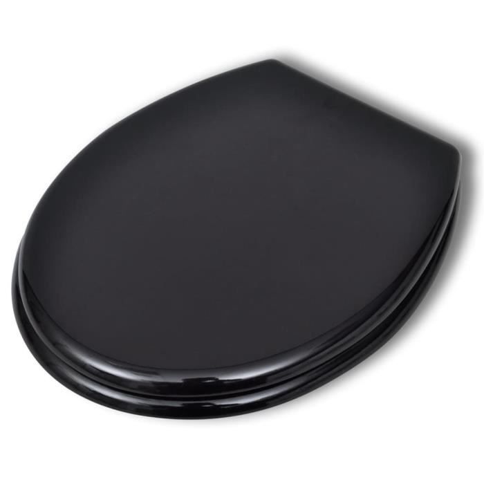 VidaXL Sièges de toilette avec couvercles 2 pcs MDF Noir
