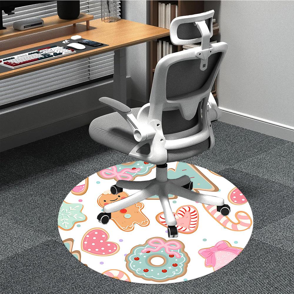 

1pc Christmas cookies Chair Carpet for Office, Soft Flannel Throw Mat, Perfect for Office, Holiday Party Decoration Choice yy260209065 80cm by 80cm