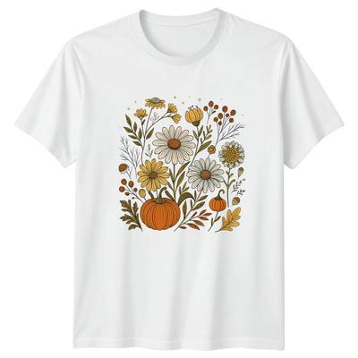 Floral Pumpkin Autumn Seasons Graphic Tee Unisexs Unisexs TShirt