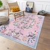 French Vintage Floral Pattern Carpet Light Luxury Rugs for Bedroom Home Non-slip Floor Mat Large Area Living Room Washable Rug