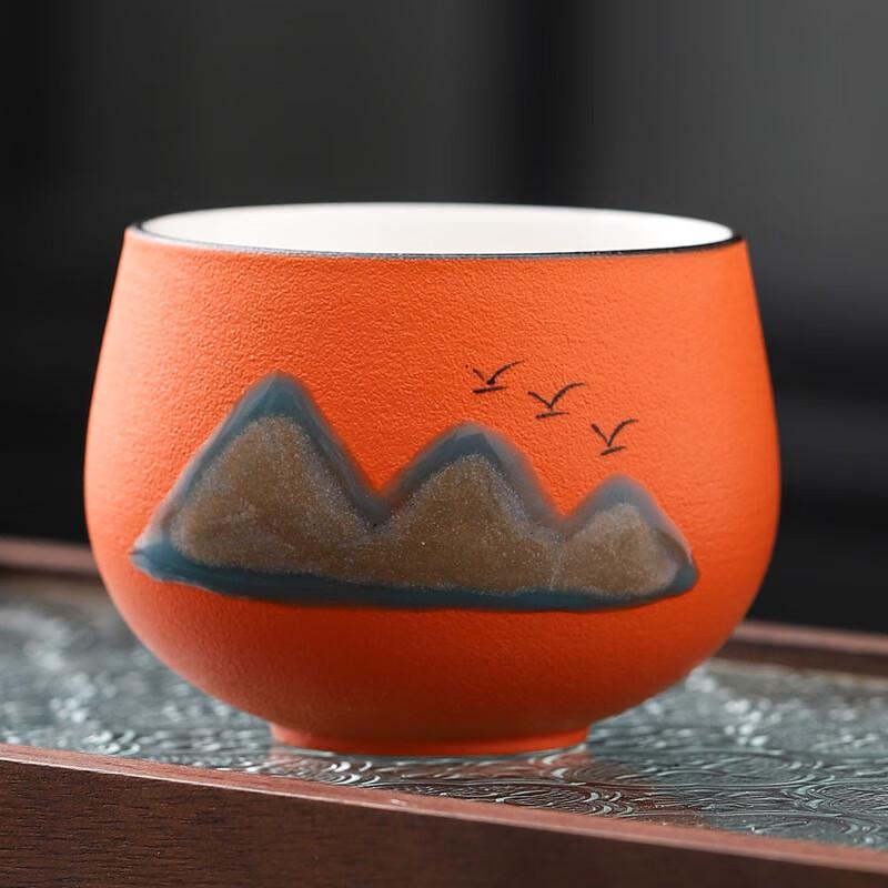Guochao 'Ten Thousand Miles' Ceramic Master Tea Cup Gift Set