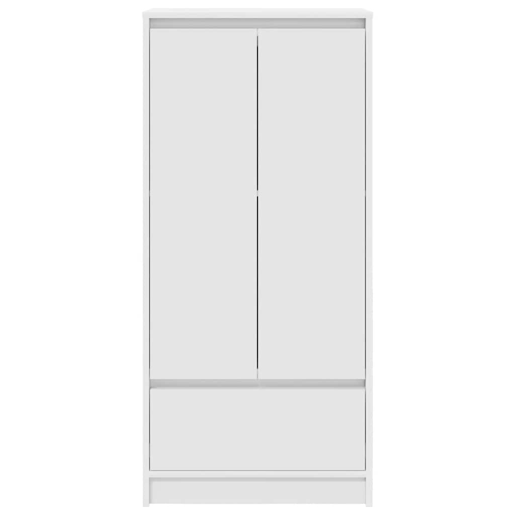 White Cabinet with Drawer 55.5 x 34 x 119.5 cm Engineered Wood