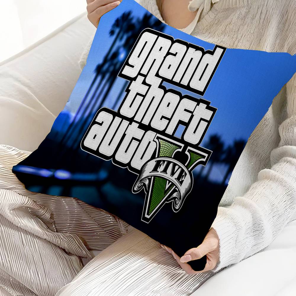 Gta5 Image personnalisée texte coussins décoratifs pour la maison Cadeaux ménagers 45x45cm
