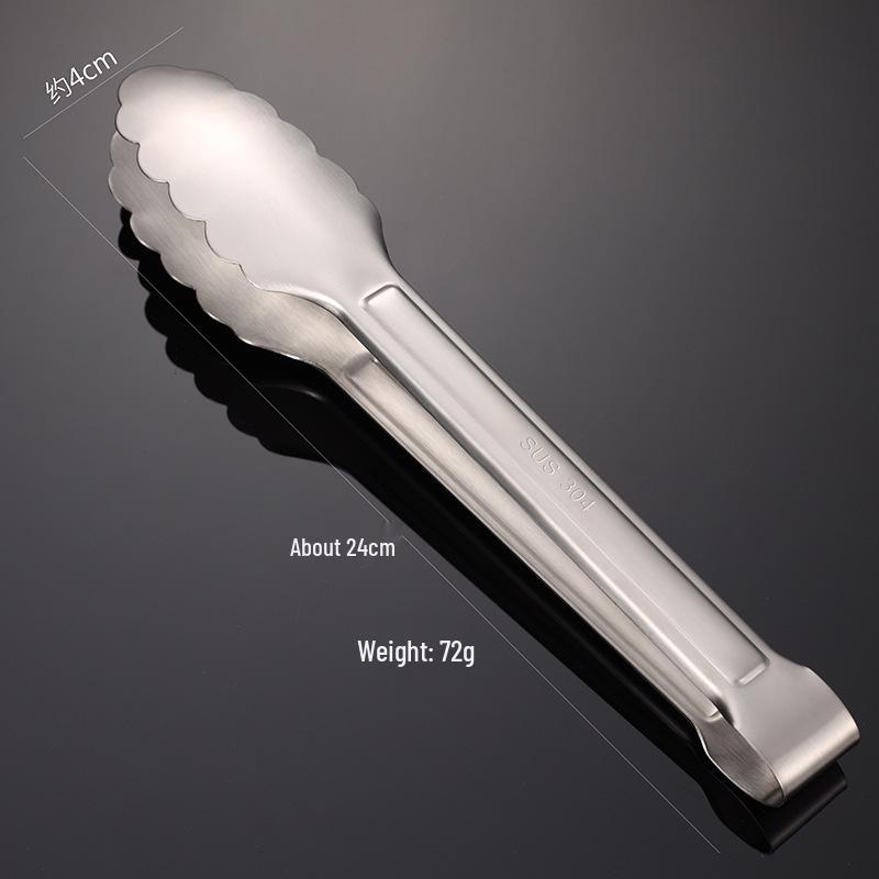 304 Edelstahl Einteilige Sandgestrahlte Lebensmittelzange für Küche, Grill, Steak und Buffet.