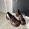 Fashion black retro French rough high-heeled loafers women's 2025 new summer skirt versatile Mary Jane shoes