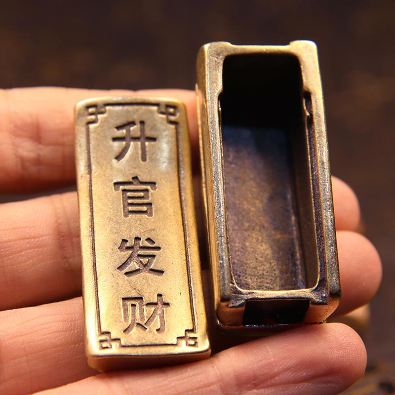 Pure Copper Coffin Ornaments Handmade Brass Crafts Openable Cover Bring Lucky And Wealth Chinese Feng Shui Home Desk Decorations