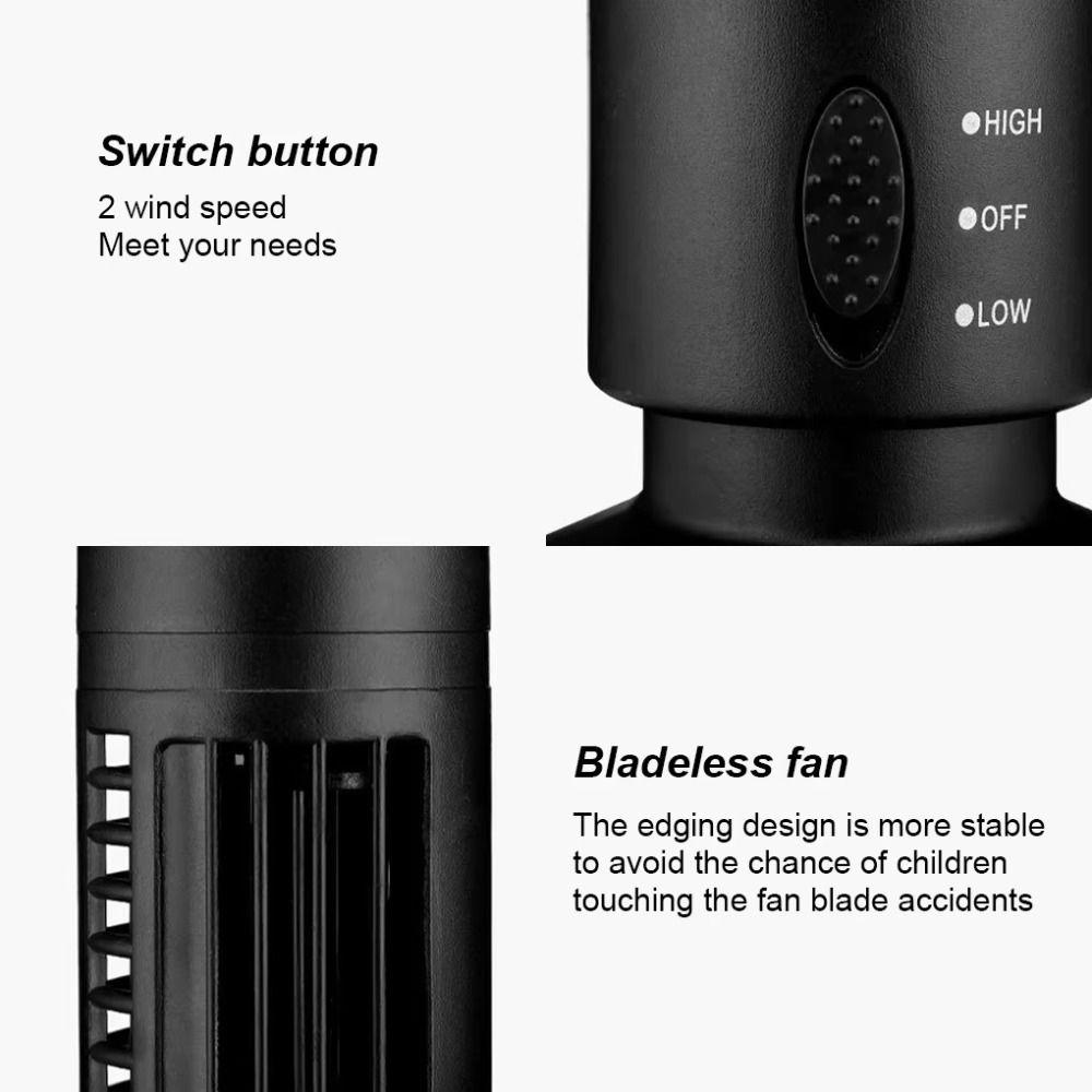Portable Tower Type Electric Fan 2 Speed Cordless Handheld Fans Gifts Desktop Fan