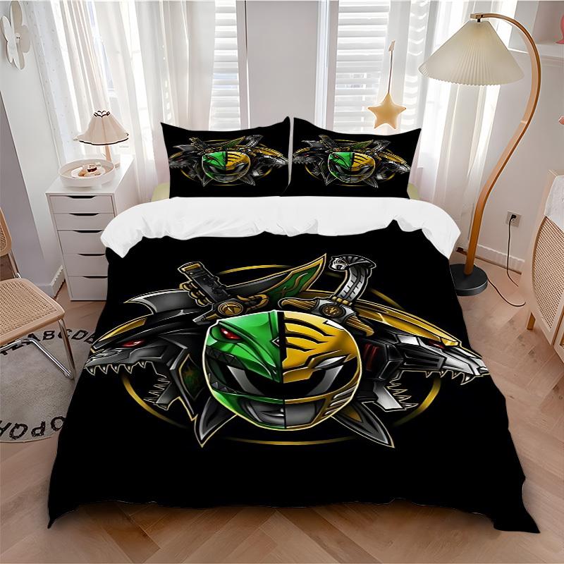 3pcs Power Rangers Comforter Set - Four Seasons Home High,Machine Washable Bedspread with Pillowcases (No Filling) yy250909066