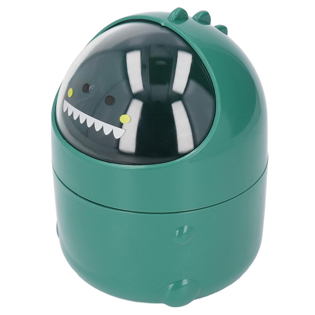 Desktop Trash Can Baby Dinosaur Style Large Mouth Detachable Design Nonslip Bottom Durable Plastic Mini Trash Can Green