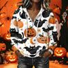 Women's Casual Long Sleeve Halloween Printed Hoodie Pullover with Top