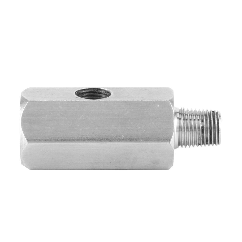 1/8in BSPT Oil Pressure Sensor Tee To NPT Adapter Stainless Steel Fitting for Turbo Supply Feed Line